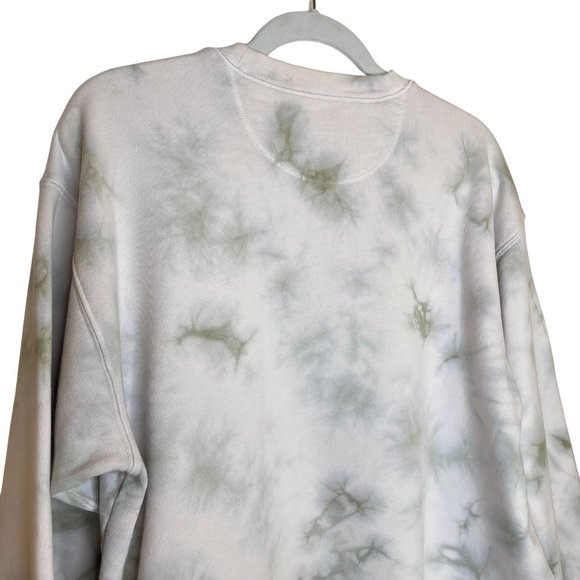 Madewell Green/White Tie-Dye Cotton Swing Sweatshirt, M - Picture 5 of 13